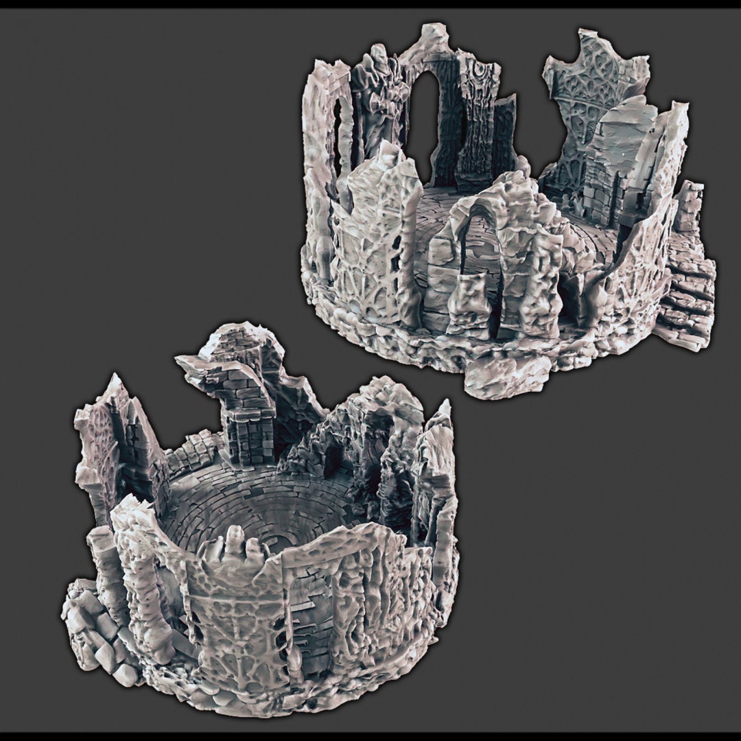 Wintry / Regular Ruins - DND & Wargaming Terrain - EC3D Wilds of Wintertide, Snow, Arctic, Cold, scatter scenery, Pathfinder 2E, Fantasy