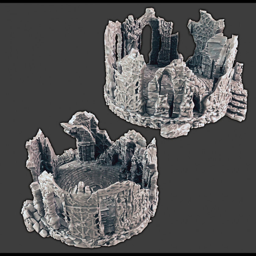 Wintry / Regular Ruins - DND & Wargaming Terrain - EC3D Wilds of Wintertide, Snow, Arctic, Cold, scatter scenery, Pathfinder 2E, Fantasy