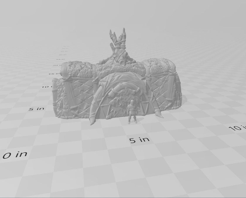 Ice Tribe Hut - Chieftain - DND Terrain - EC3D Wilds of Wintertide - Snow, Igloo, Arctic, Cold, Leader, Pathfinder 2E, Fantasy, Medieval,