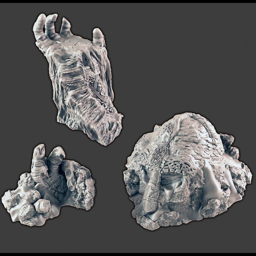 The Warden (buried statue) - DND Terrain - EC3D Wilds of Wintertide - Snow, Igloo, Arctic, Cold, scatter scenery, Pathfinder 2E, Fantasy,