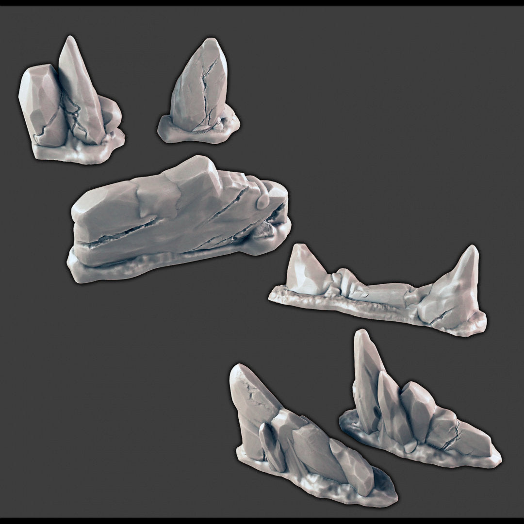 Icy Walls Set - DND Terrain - EC3D Wilds of Wintertide - Snow, Arctic, Cold, cover, terrain, scatter scenery, Pathfinder 2E, Fantasy