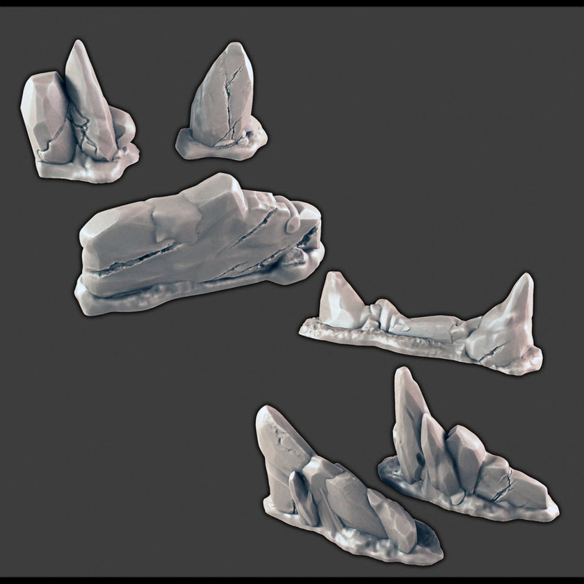 Icy Walls Set - DND Terrain - EC3D Wilds of Wintertide - Snow, Arctic, Cold, cover, terrain, scatter scenery, Pathfinder 2E, Fantasy
