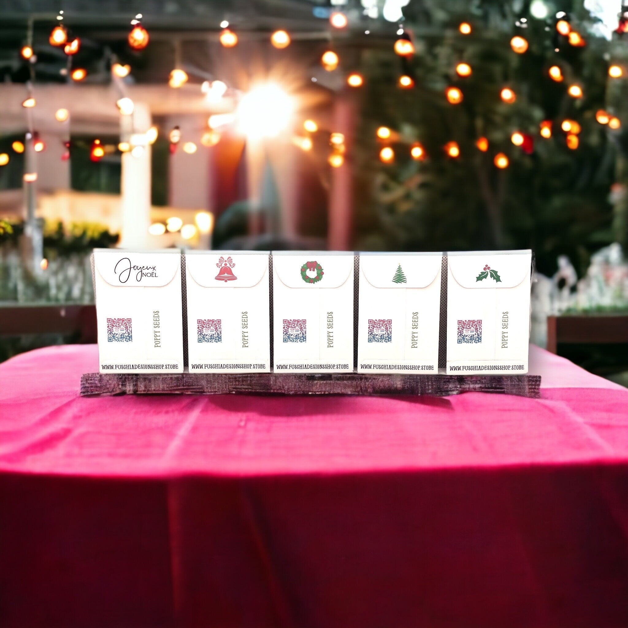 Seed Packages - Christmas - French - Paquets de graines françaises pour Noël - Comprend 10 paquets de graines de pavot