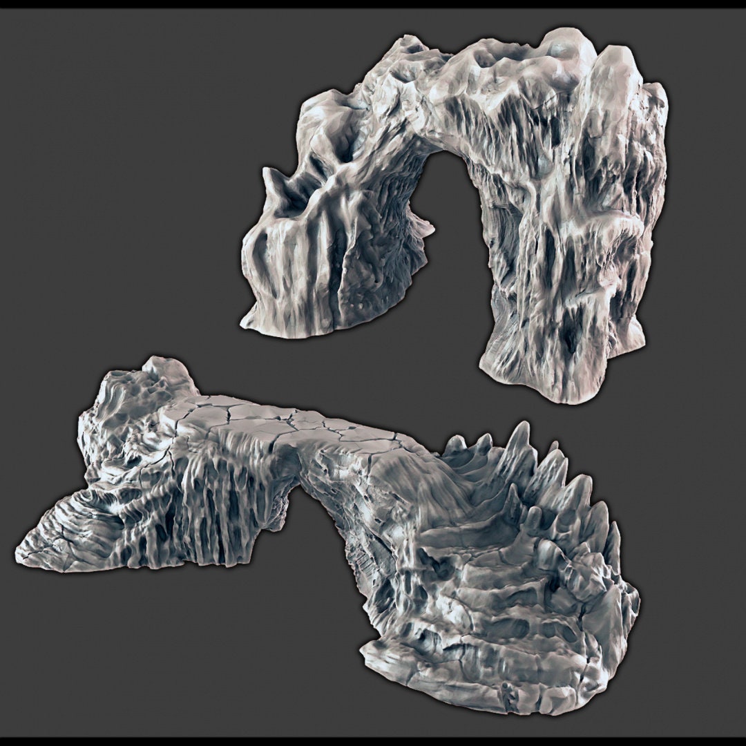 Wintry / Icy Bridge and Archway - DND & Wargaming Terrain - EC3D Wilds of Wintertide, Snow, Arctic, scatter scenery, Pathfinder 2E, Fantasy