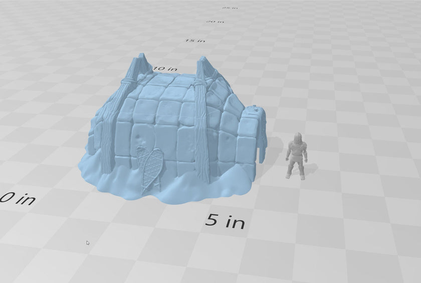 Hunter Igloo - DND & Wargaming Terrain - EC3D Wilds of Wintertide, Fantasy, Snow, Arctic, Cold, scatter scenery, Pathfinder 2E, Fantasy