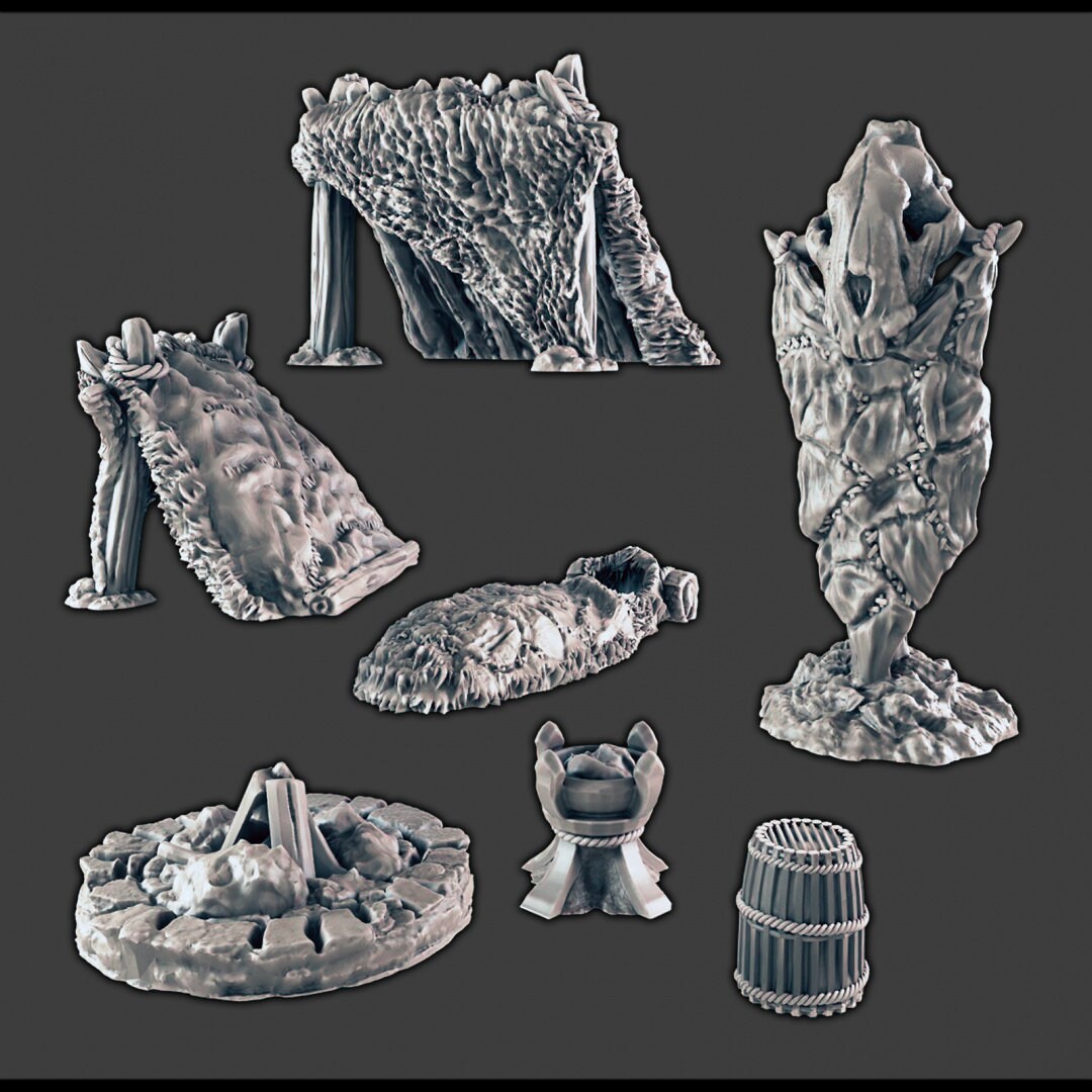 Ice Tribe Scatter - DND & Wargaming Terrain - EC3D Wilds of Wintertide, Fantasy, Snow, Arctic, Cold, scatter scenery, Pathfinder 2E, Fantasy