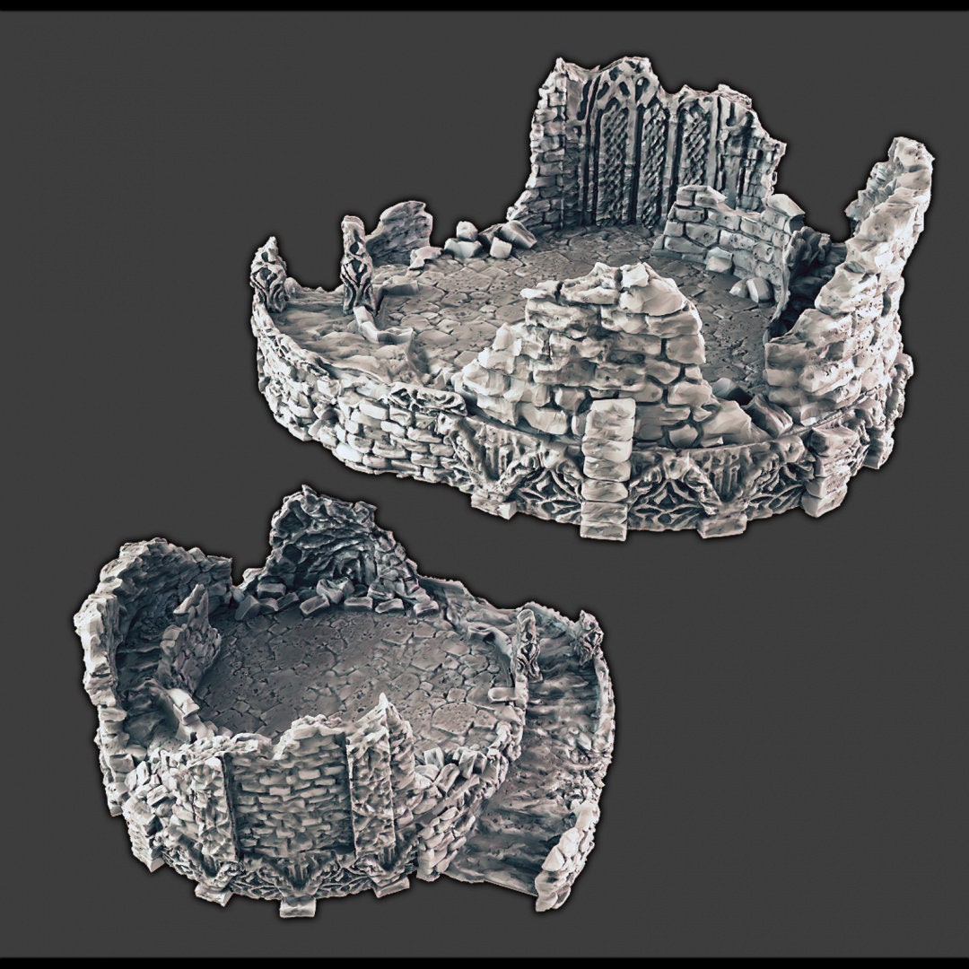 Wintry / Regular Ruins - DND & Wargaming Terrain - EC3D Wilds of Wintertide, Snow, Arctic, Cold, scatter scenery, Pathfinder 2E, Fantasy