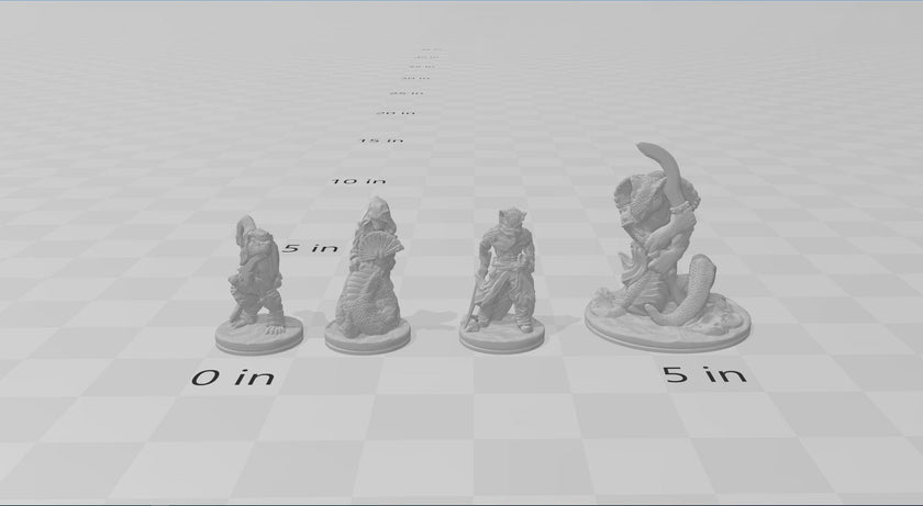 Snakefolk - DND mini, EC3D Scorching Sands, Desert Miniatures | Assassin | Beastmen | Monster | Bandit | Naga | Sorceress | Lamia | Fighter