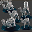 Camels - DND mini, EC3D Scorching Sands, Desert Miniatures | Animal | Pack | Oasis | Eastern | Arabian | Sand | Large | Caravan