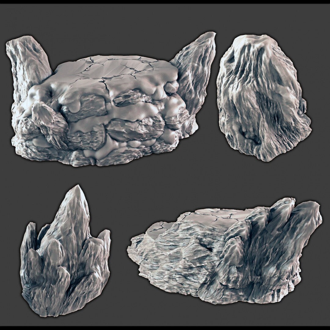 Icy and Wintery Scenery - DND & Wargaming Terrain - EC3D Wilds of Wintertide, Snow, Arctic, Cold, scatter scenery, Pathfinder 2E, Fantasy