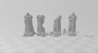 Ancient Statues / Ruins - DND & Wargaming Terrain - EC3D Wintertide, Snow, Arctic, scatter scenery, Pathfinder 2E, Medieval Fantasy