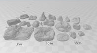 20 Rock Bundle - DND & Wargaming Terrain - EC3D Heroes Hoard, scatter scenery, Pathfinder 2E, Fantasy, Nature, Rocks, Outdoor, Mountain
