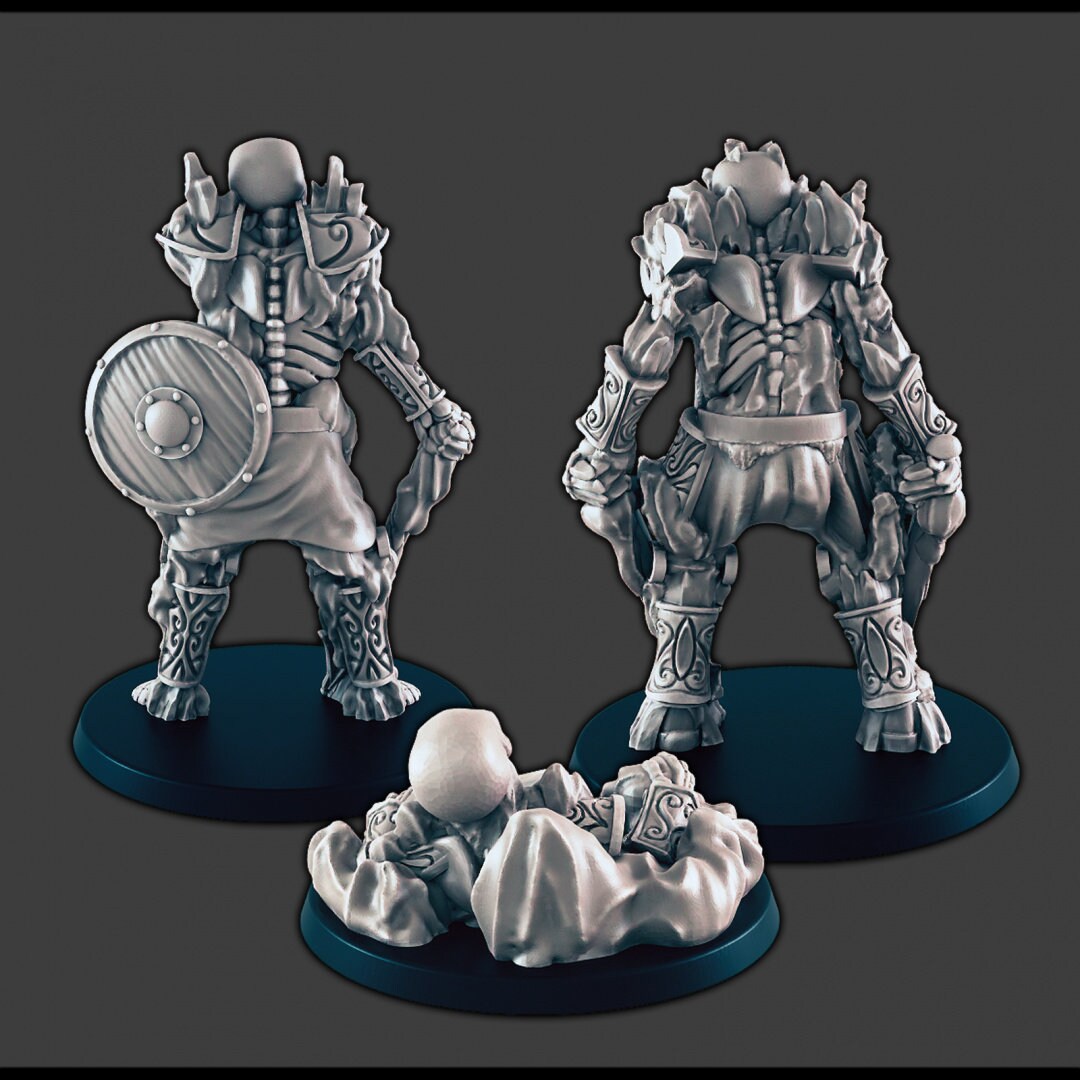 Frost / Frozen Skeletons - DND mini - EC3D Wintertide, Winter Miniature | Monster | Cold | 32mm | Snow | Arctic | Undead | Necromancer