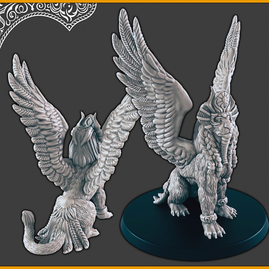 Sphynx  - DND mini, EC3D Scorching Sands, Desert Miniatures | Animal | Large | Cat | Egypt | Pathfinder | Oasis | Dunes