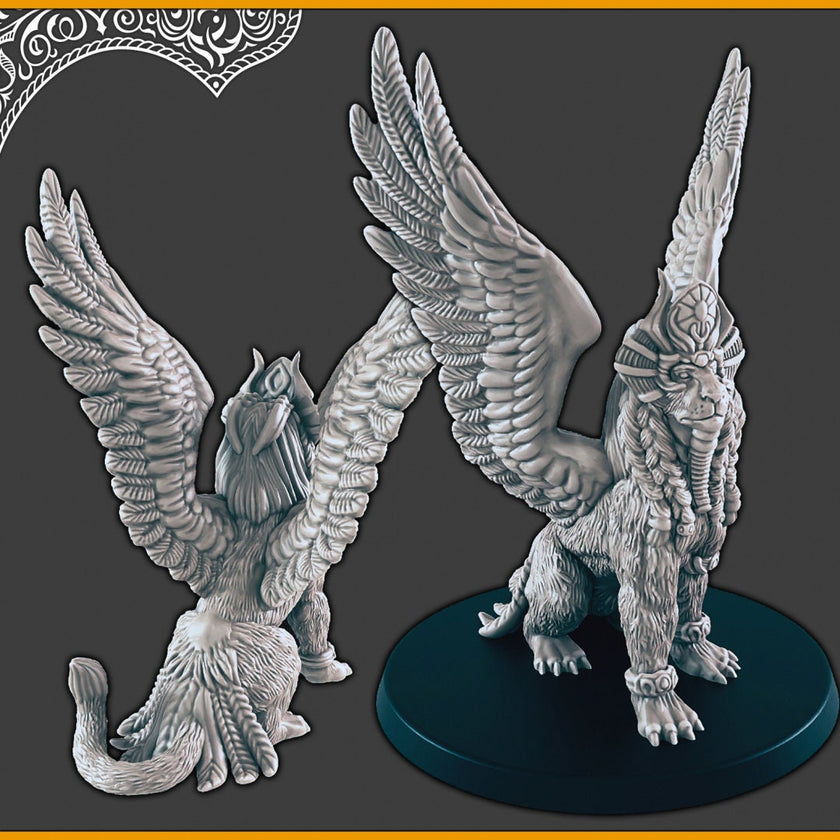 Sphynx  - DND mini, EC3D Scorching Sands, Desert Miniatures | Animal | Large | Cat | Egypt | Pathfinder | Oasis | Dunes