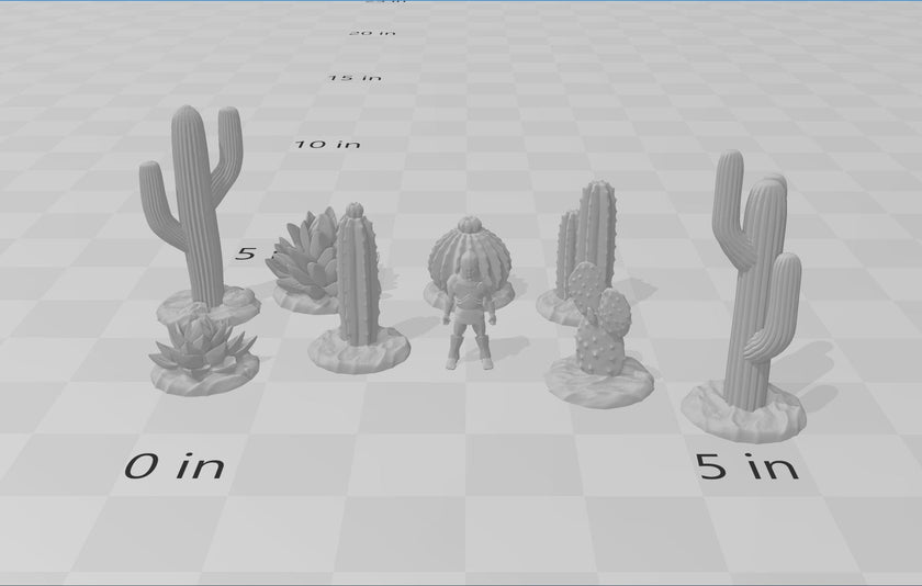 Desert Plants and Cactii - 28mm DND Terrain, EC3D Scorching Sand, Desert Scenery | Cactus | Dunes | Scatter | Pathfinder | Wargaming Oasis