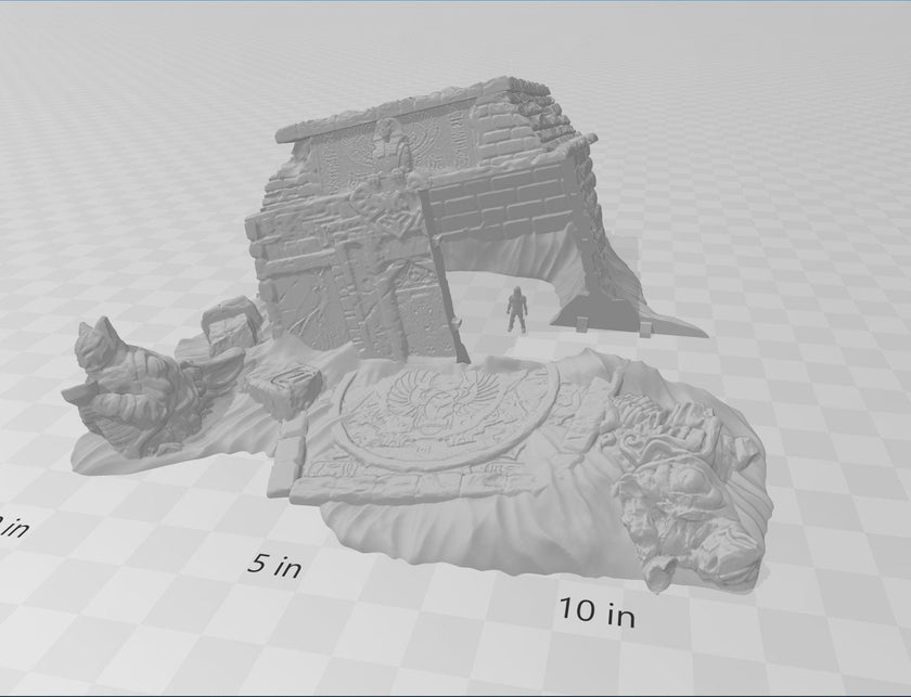 Sinking Tomb  - DND Terrain, EC3D Scorching Sands, Desert Miniatures | Temple | Sand  | Dunes | Scatter Scenery | Pathfinder | Wargaming