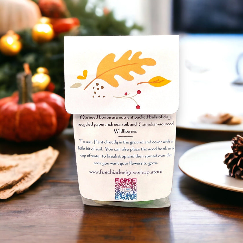 Seed Bombs - 3 Pack - Thanksgiving Gift to say Thank you - 3 seed bombs/pack - Canadian Wildflower