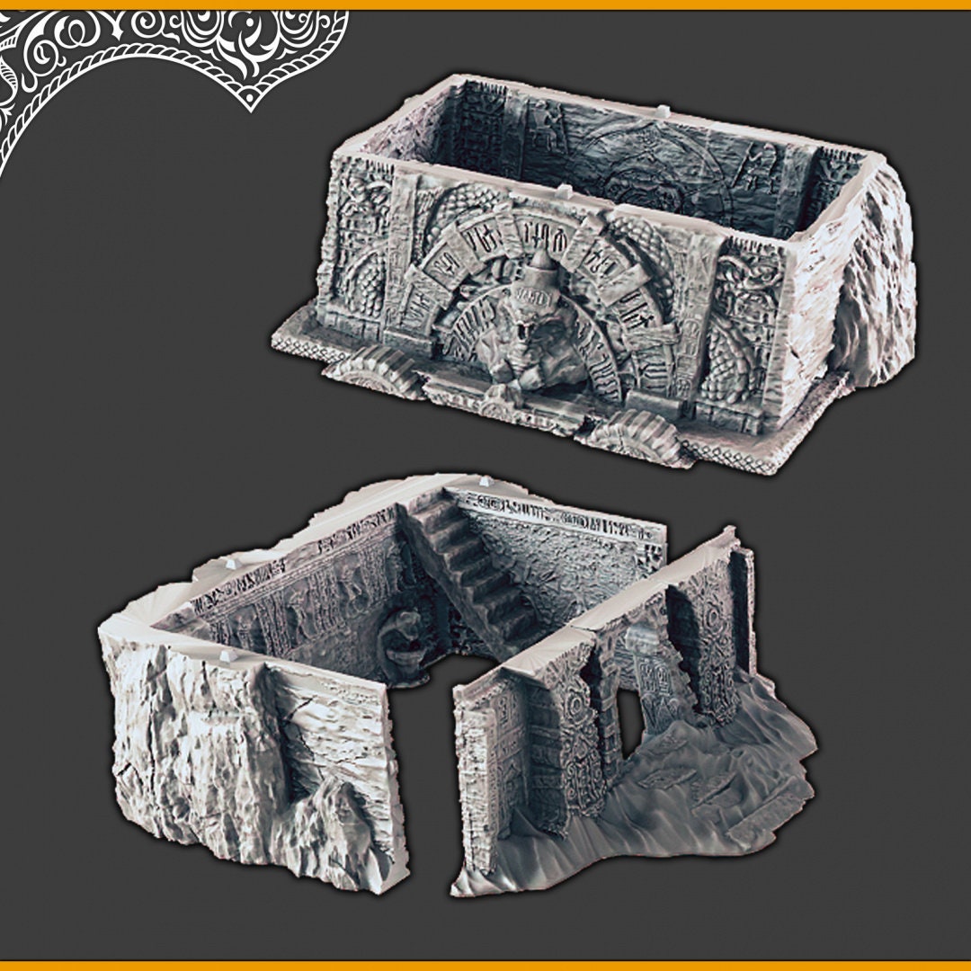 Desert Tomb - DND and Wargaming Terrain, EC3D - Desert Miniatures | Temple | Sand  | Dunes, Scatter Scenery, Pathfinder