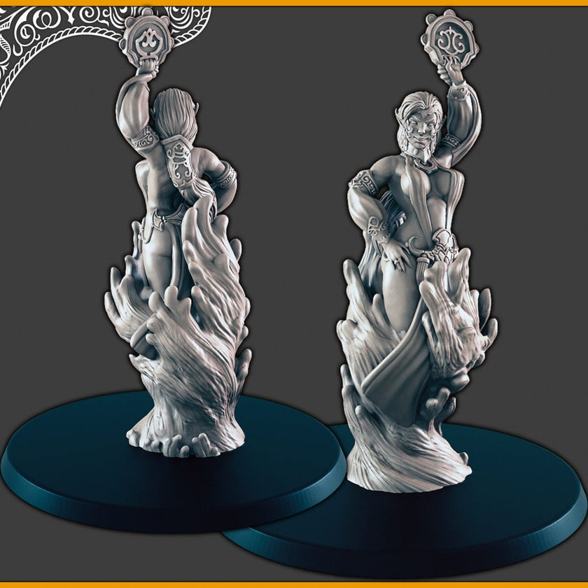 Elemental Djinn - DND mini, EC3D Scorching Sands, Desert Miniatures | Fire | Earth | Water | Air | Genie | Sand | Eastern | Djinni
