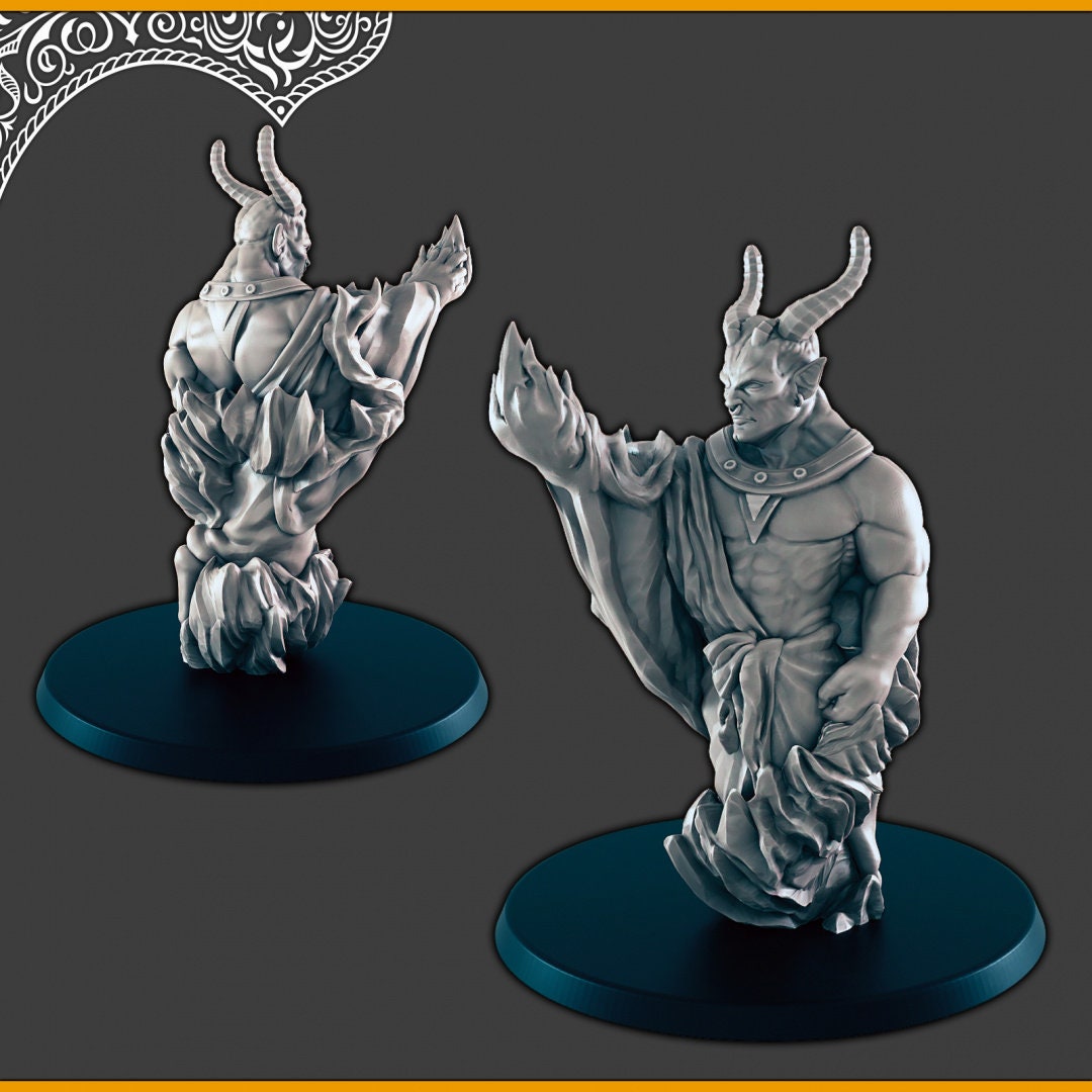 Efreeti -  DND mini, EC3D Scorching Sands, Desert Miniatures | Elemental | Fire | Oasis | Arabian | Dunes | Genie | Djinn | Dao