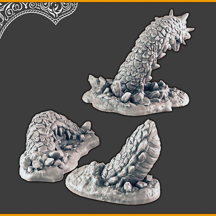 Sand Worm - DND mini, EC3D Scorching Sands, Desert Miniatures | Wyrm | Huge | Tunnel | Boss | Eastern | Pathfinder | Legendary
