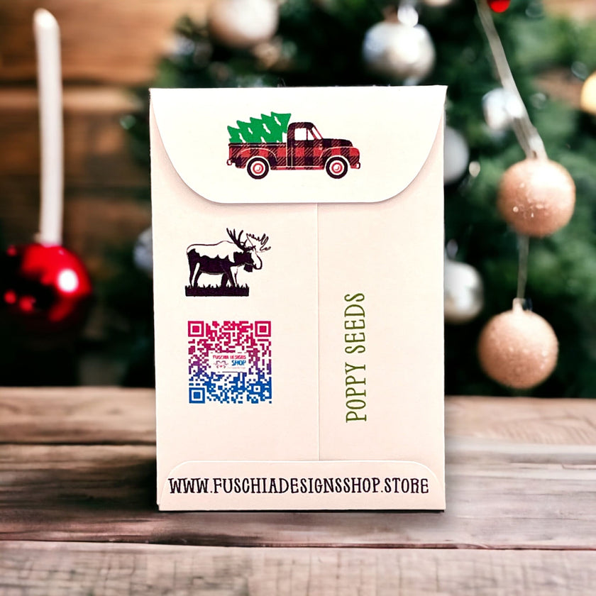 Seed Packages - Christmas - Woodland Creature Designs - Ornament or Gift Tag - Includes 10 Packs of seeds