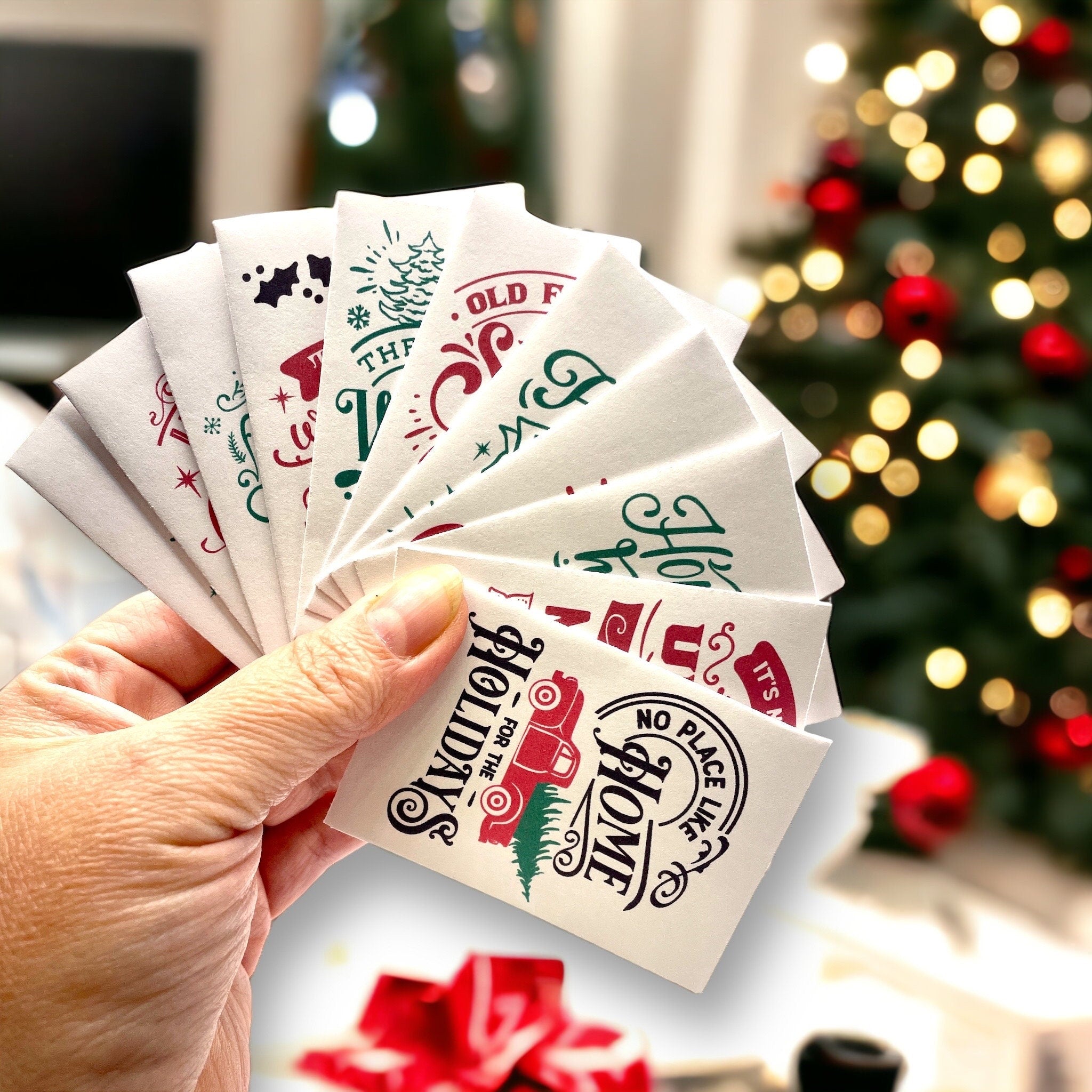 Seed Packages - Christmas - Vintage Design - Ornament or Gift Tag - Includes 10 Packs of seeds