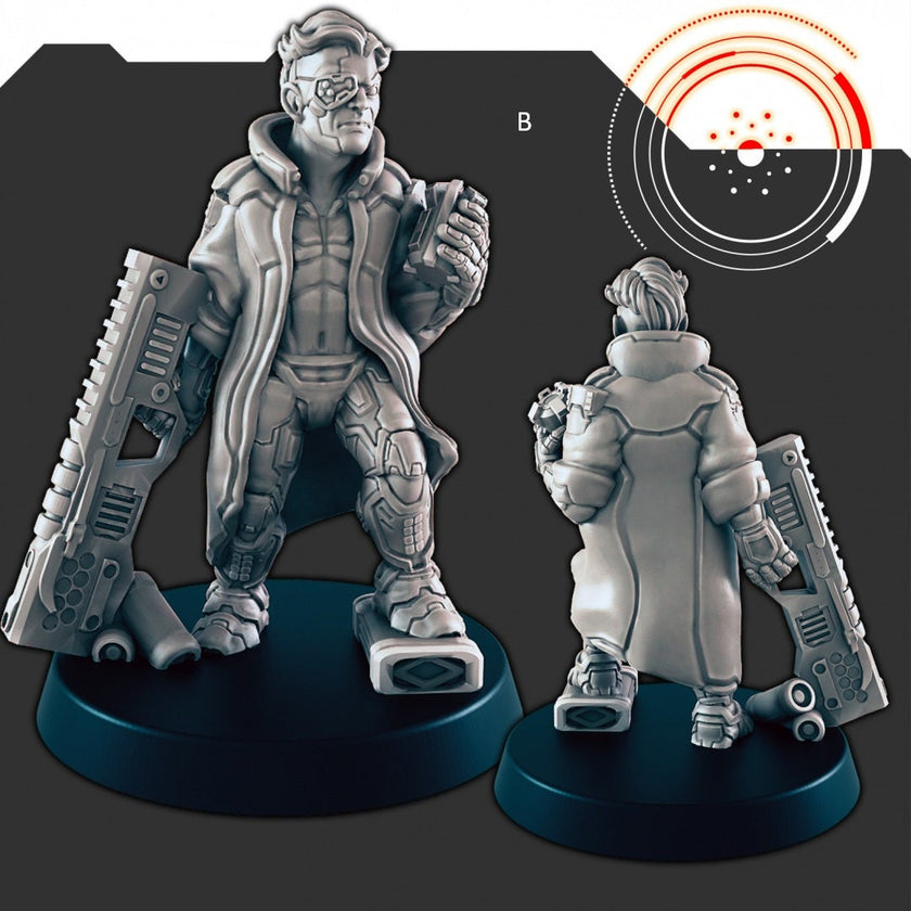 Sci-Fi Ship Members mini set - EC3D | Legion | Cyberpunk | Starfinder | Scifi | Hover Wheelchair | Futuristic | Cybernetic | Rat | Alien