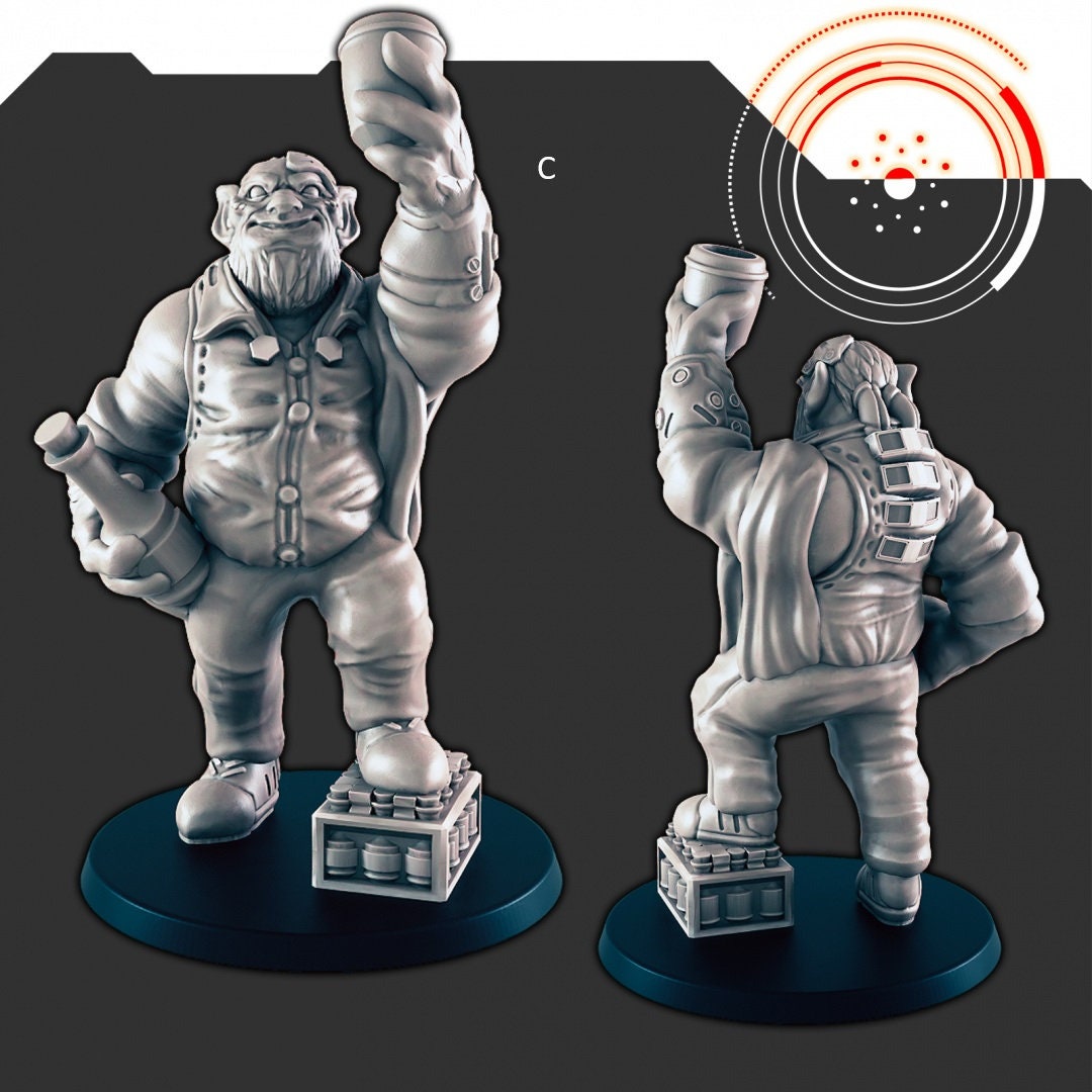 Sci-Fi Cantina Crew mini set - EC3D | Legion | Cyberpunk | Starfinder | Scifi | Futuristic | Cybernetic | Alien | Male | Female