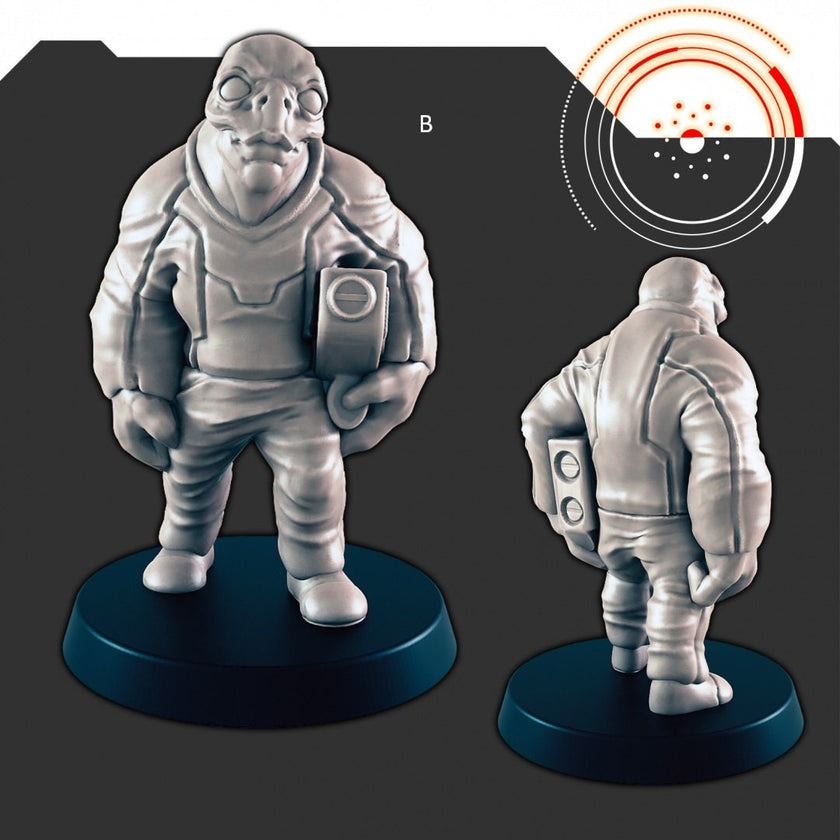 Sci-Fi Alien Civilians mini set - EC3D | Legion | Cyberpunk | Starfinder | Scifi | Futuristic | Cybernetic | Alien | Male | Female