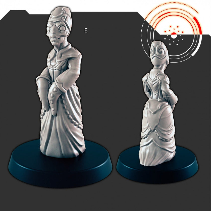 Sci-Fi Alien Civilians mini set - EC3D | Legion | Cyberpunk | Starfinder | Scifi | Futuristic | Cybernetic | Alien | Male | Female