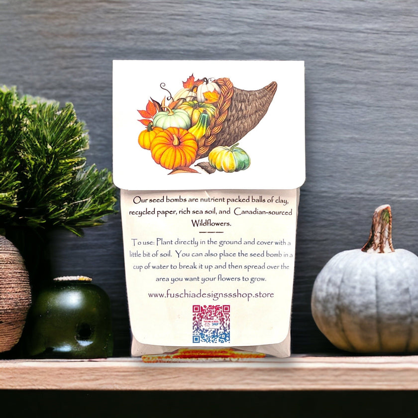 Seed Bombs - 3 Pack - Thanksgiving Gift to say Thank you - 3 seed bombs/pack - Canadian Wildflower