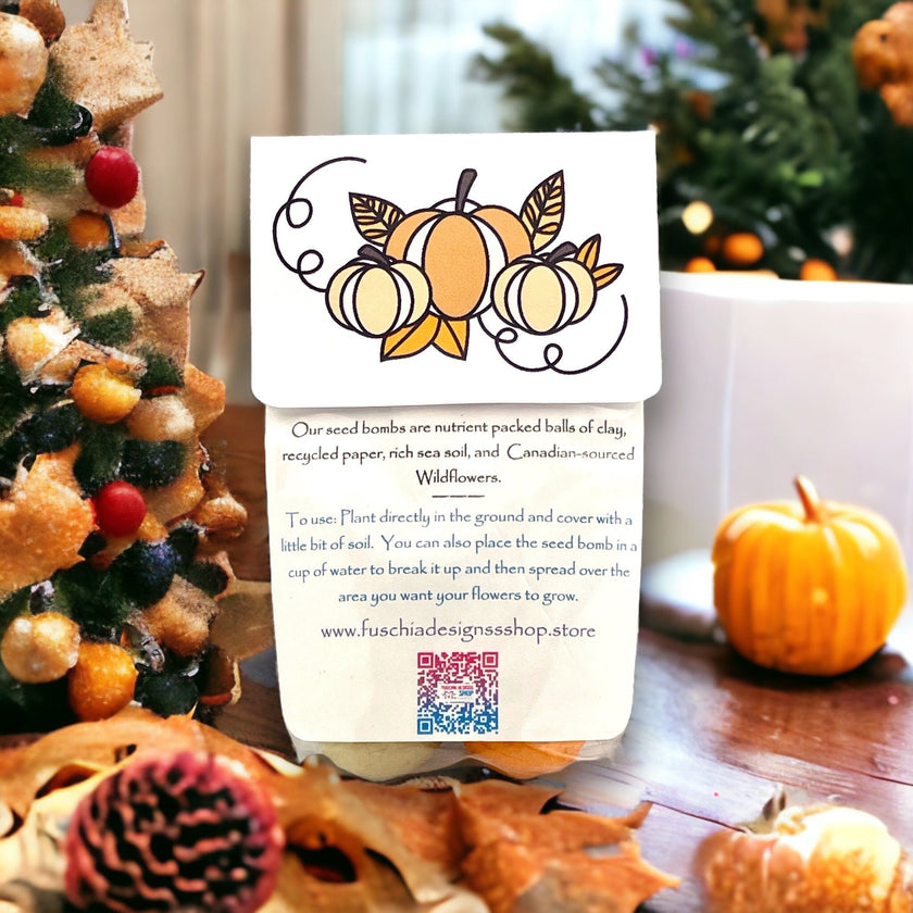 Seed Bombs - 3 Pack - Thanksgiving Gift to say Thank you - 3 seed bombs/pack - Canadian Wildflower