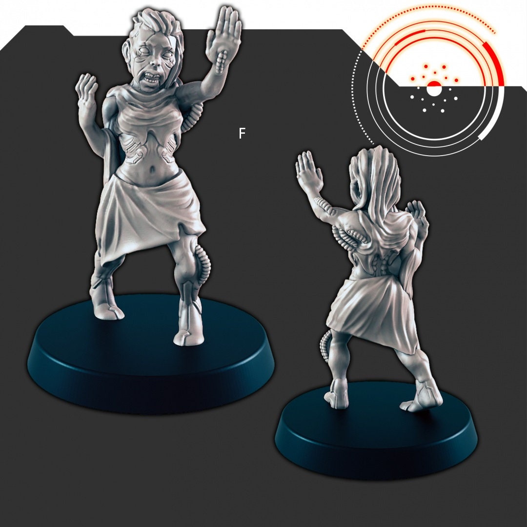 Sci-Fi Alien Hive mini set - EC3D | Legion | Cyberpunk | Starfinder | Scifi | Futuristic | Cybernetic | Alien Hive | Male | Female |Infected