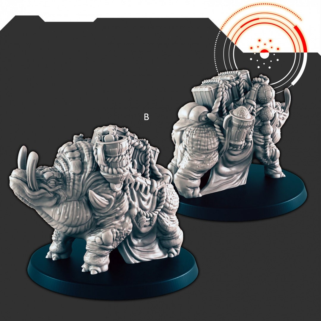 Sci-Fi Alien Beast-of-Burden Uscon mini set - EC3D | Legion | Cyberpunk | Starfinder | Scifi | Futuristic | Alien | Mount |