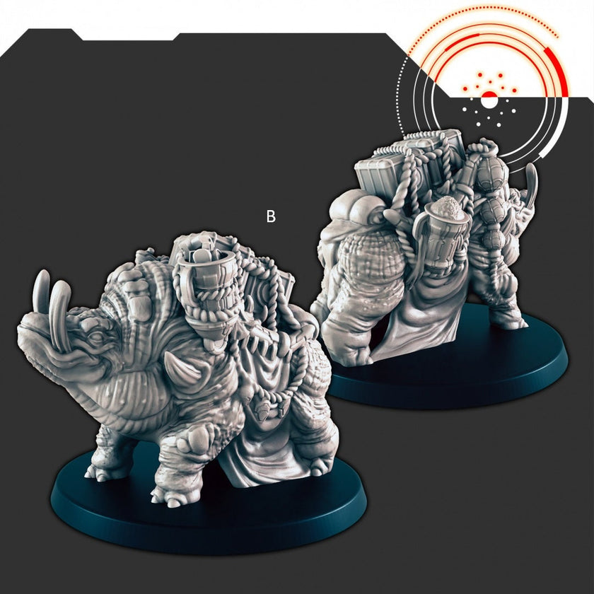 Sci-Fi Alien Beast-of-Burden Uscon mini set - EC3D | Legion | Cyberpunk | Starfinder | Scifi | Futuristic | Alien | Mount |