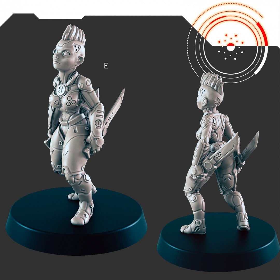 Sci-fi TITUS X mini set - EC3D | Legion | Cyberpunk | Starfinder | Scifi | Futuristic | Cybernetic | Alien | Human | Male | Female | Robot