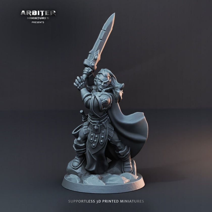 DnD Miniature Party Set 7 - 28mm Adventuring Group - Sorcerer | Fighter | Paladin | Rogue | Barbarian | Pathfinder 2E | DnD 5E | Mini Set
