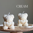 Teddy Bear Heart Candle: Sculptural Soy Wax Pillar
