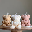 Teddy Bear Heart Candle: Sculptural Soy Wax Pillar