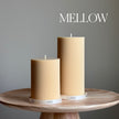 Soy Wax Ribbed Pillar Candle Set | Unscented, Decorative