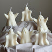 Handmade Halloween Ghost Candle: Sculptural Soy Wax Decor