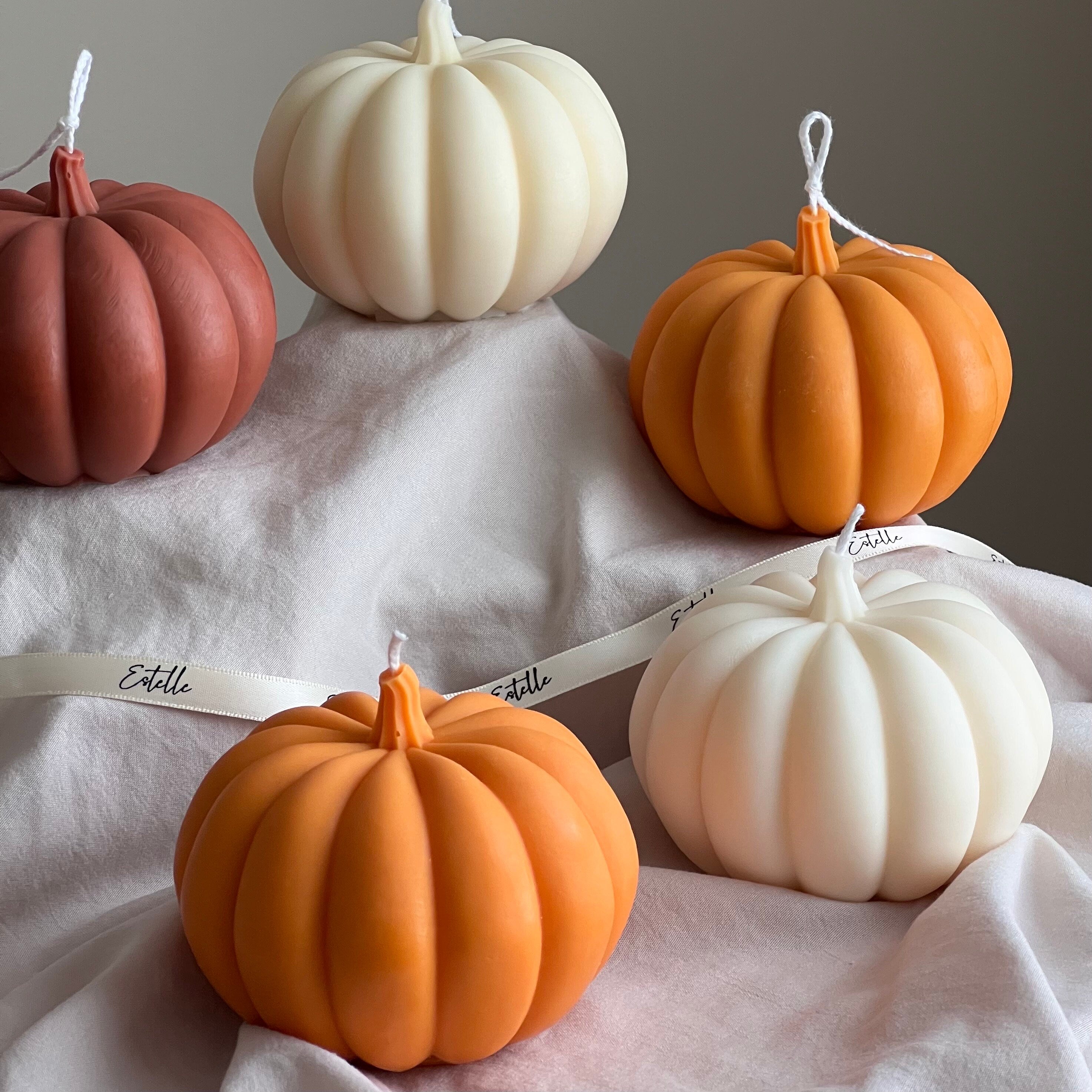 Large Pumpkin Candle: Hand-Poured Soy Wax, Autumn Decor