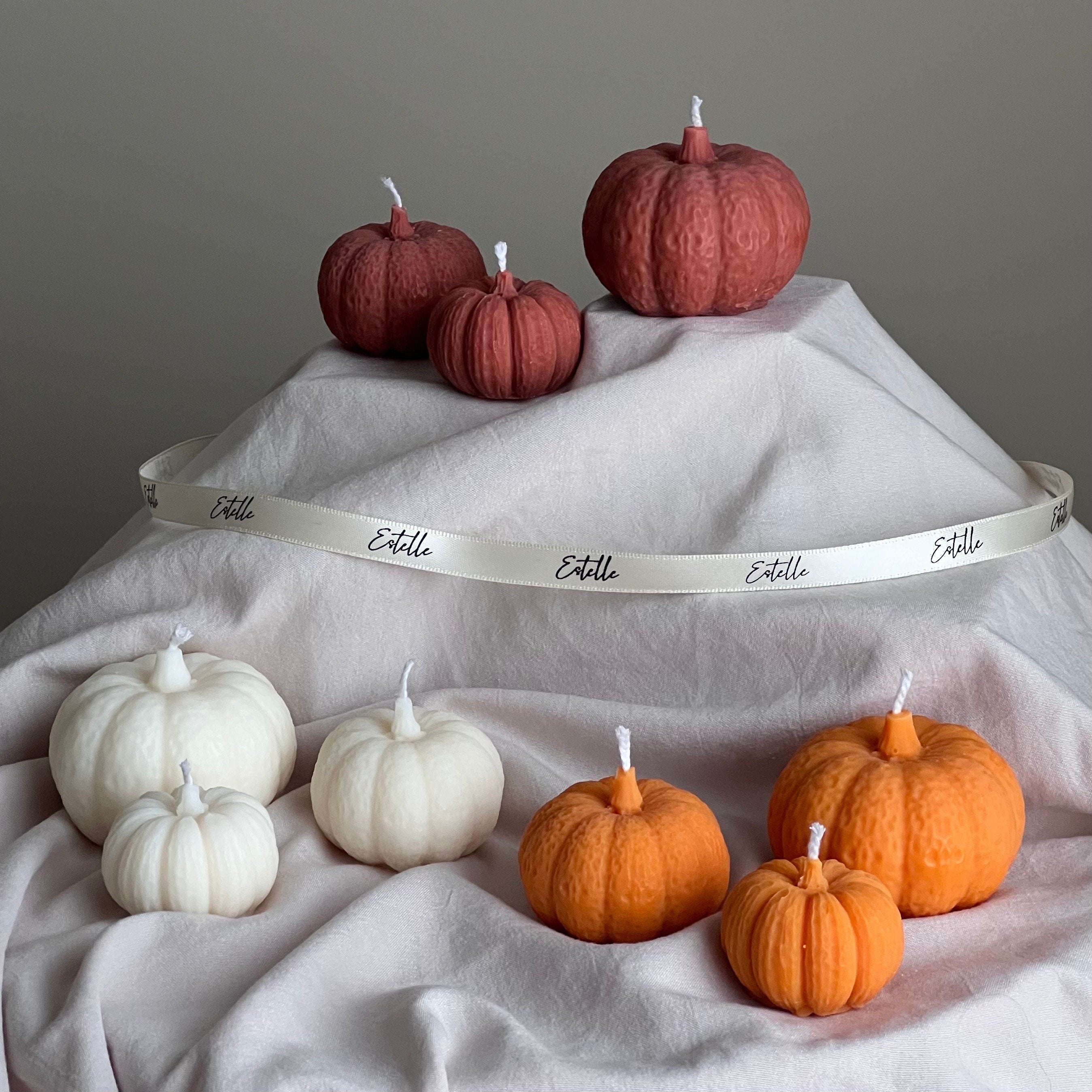 Handmade Pumpkin Soy Wax Candle Set: Autumn Decor