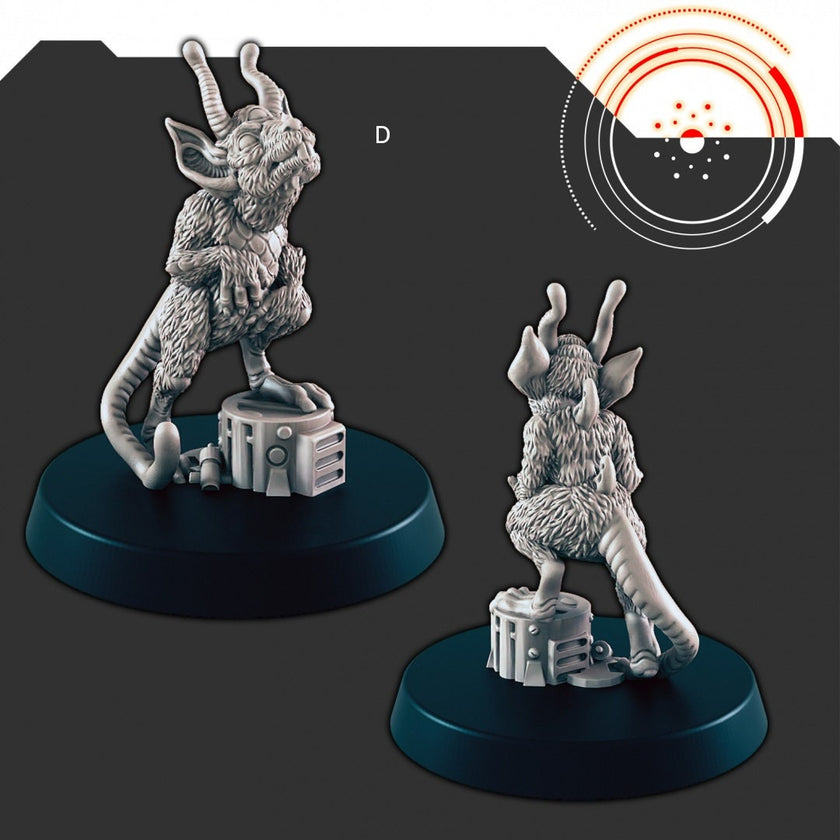 Sci-Fi Ship Members mini set - EC3D | Legion | Cyberpunk | Starfinder | Scifi | Hover Wheelchair | Futuristic | Cybernetic | Rat | Alien