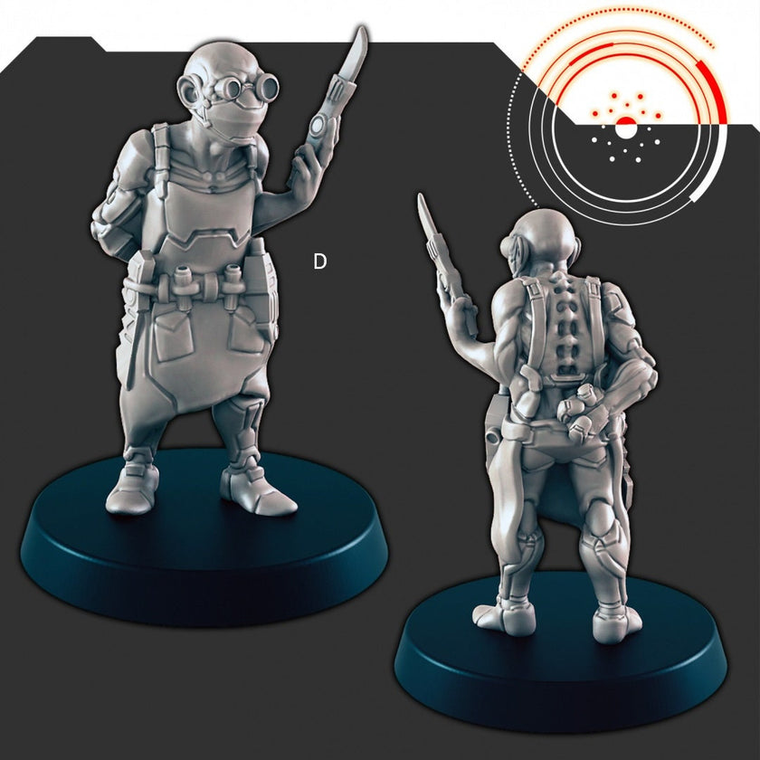 Sci-Fi Market Folk mini set - EC3D | Legion | Cyberpunk | Starfinder | Scifi | Futuristic | Cybernetic | Alien | Human | Male | Female