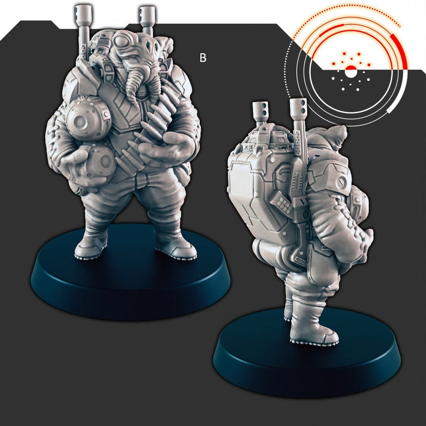 Sci-Fi Market Folk mini set - EC3D | Legion | Cyberpunk | Starfinder | Scifi | Futuristic | Cybernetic | Alien | Human | Male | Female