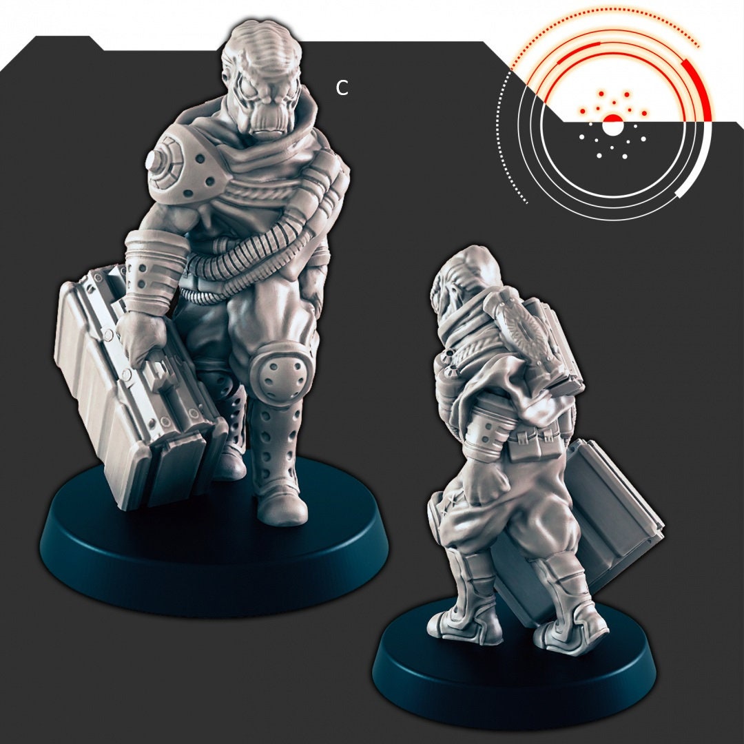 Sci-Fi Market Folk mini set - EC3D | Legion | Cyberpunk | Starfinder | Scifi | Futuristic | Cybernetic | Alien | Human | Male | Female