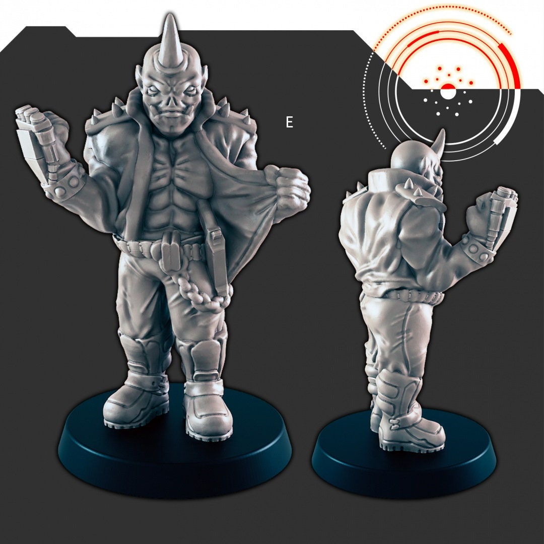 Sci-Fi Crew #1 mini set - EC3D | Legion | Cyberpunk | Starfinder | Scifi | Futuristic | Cybernetic | Alien | Human | Male | Spaceship